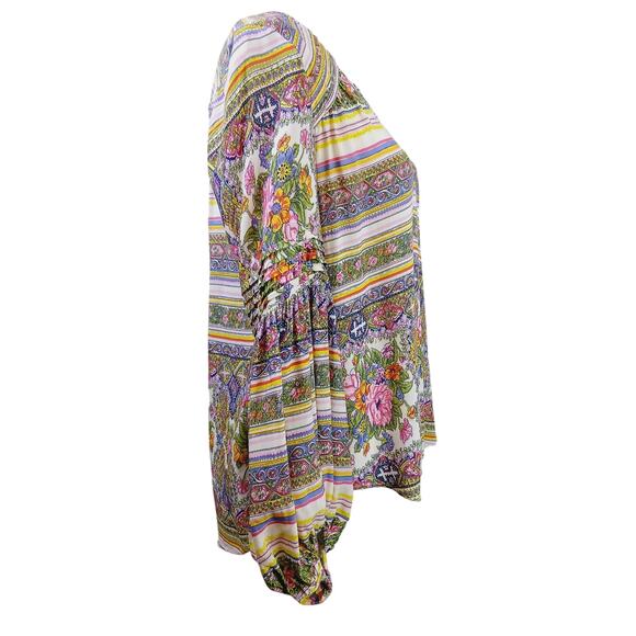 Maeve by Anthropologie SZ S Ceresco Peasant Top Multicolor BOHO Hippie Festival - Picture 5 of 7